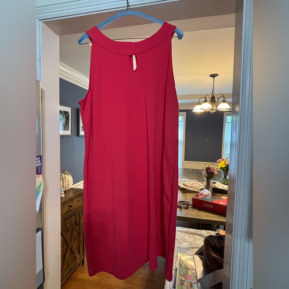 Talbots Red Halter Sheath Dress
